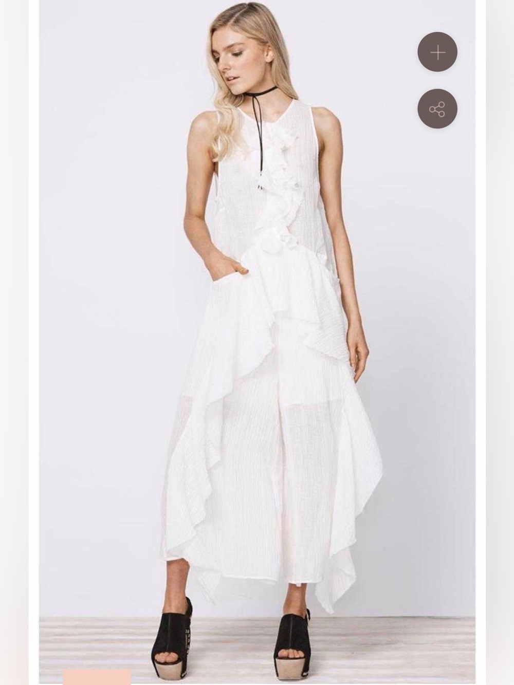 NWT Stevie May Sienna Ruffle Cotton Jumpsuit Size XS